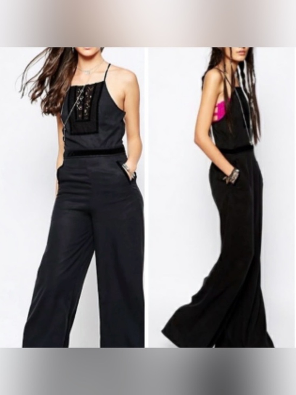 Free People Wide Leg Tuxed Jumpsuit, Size 4